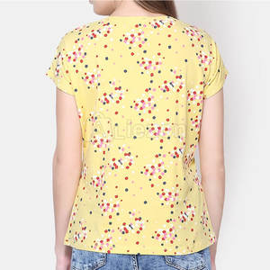 T-Shirt Femme Manches Courtes T-Shirt Femme Surdimensionné 100% Coton Fait T-Shirt Femme En Stock - Product Image 3