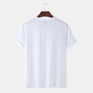 2025 Bán Buôn Giá New Slim Phù Hợp Với Nam Giới 100% Cotton Đồng Bằng Sét Chắp Vá Nhà Giản Dị Lỏng T-Shirt Cho Nam Giới - Product Image 5