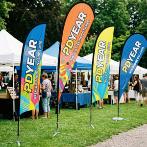 Bandera Giratoria Profesional de Grado Comercial, Impresión a Todo Color Personalizada, Bandera Ligera en Forma de Lágrima para Publicidad de Eventos - Product Image 1