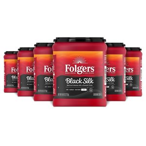 Café Folgers Black Silk Dark Roast, 9,6 onces (lot de 6) - Product Image 1