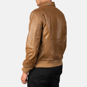 Chaqueta de cuero genuino para hombre, cazadora de cuero, transpirable, ajustada, a la moda - Product Image 5