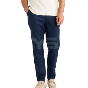 Jogger de entrenamiento de atleta con logotipo personalizado para hombre, pantalones de Jogger informales no tejidos planos rectos teñidos lisos de tela de algodón 100% - Product Image 4