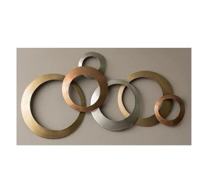 Decoración de pared de Metal con acabado plateado de oro y cobre, colgante de arte de pared redondo decorativo de Metal de calidad resistente para habitación de Hotel - Product Image 5