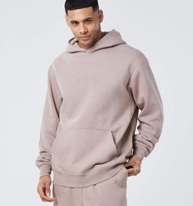 Mencustom en blanco francés Terry casual streetwear Sudadera con capucha Crop Boxy pullover Style sudaderas con capucha unisex de talla grande significa hombro caído - Product Image 3