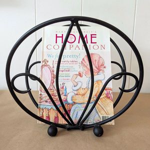 Modern Wrought Iron Metal Wire <b>Magazine</b> <b>File</b> Holder Black Color Geometric Design Adjustable Multifunction for Home & Office Use - Product Image 2