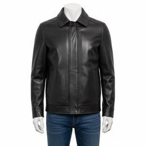 Chaqueta de Hombre de Talla Grande, Ecológica, de Piel de Pescado y Lana, con Cuello Redondo, Tejido Cálido y Duradero, Informal, para Invierno, Cómoda - Product Image 1