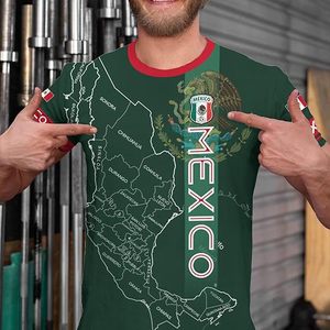 Camiseta de Fútbol con Diseño del Mapa de México, Verde, de Poliéster, con Emblema Nacional y Patrón de Estados - Product Image 4