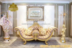 Sofá tallado de gama alta italiano de 3 plazas, chaise Italiano de Diseño de lujo para salón, nuevo chaise pulido dorado moderno para el hogar - Product Image 2