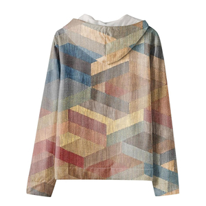 เสื้อมีฮู้ดของผู้ชาย2023คอตตอนออร์แกนิก100% ระบายอากาศมีซิปพิมพ์ลายแขนปกติคอระบายอากาศสำหรับสวมใส่ในฤดูใบไม้ผลิ - Product Image 4