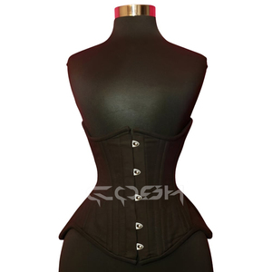 Wholesale Supplier Of Classic Red Cotton Underbust Waist Trainer <b>Corset</b> with Front Busk Closure - Product Image 3