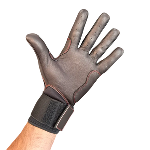 Hot Selling Best Quality Leather Baseball Batting Gloves with Customized Logo Stretchable Long Strap Cuff for Wrist Support - Product Image 3