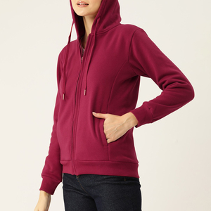 Sudadera con Capucha para Mujer HI-GLOW, Estilo Urbano, Forrada, con Cierre Personalizado, 100% Algodón, Transpirable, Ligera, Otoño/Invierno, Nuevo Estilo - Product Image 3