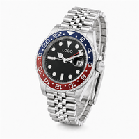 Montre de plongée pour homme avec logo personnalisé OEM, saphir lumineux, étanche 200 m, acier inoxydable, mouvement automatique NH35, montre mécanique pour homme 021