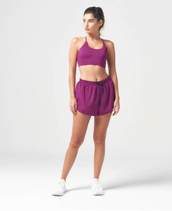 ชุด2ชิ้นแบบถักลายปักโลโก้สำหรับผู้หญิงชุดออกกำลังกายขาสั้นสำหรับใส่วิ่งกางเกงขาสั้นของผู้หญิงชุดใส่อยู่บ้าน - Product Image 2