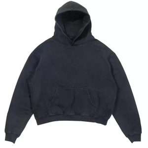 Sudadera con Capucha Corta de Diseño Nuevo, Color Liso, Estilo Vintage Desgastado, Bordado, Gruesa y de la Mejor Calidad para Hombre - Product Image 1