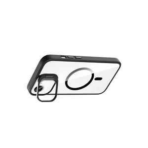 Coque en silicone rose premium compatible MagSafe pour iPhone 16E avec support intégré et protection de l'objectif de l'appareil photo, élégante, série 'ETRO' - Product Image 5