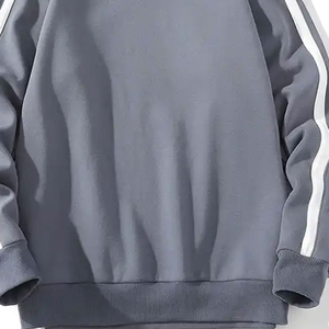 Vente en gros Sweatshirts surdimensionnés à manches rayées et col rond personnalisés de haute qualité 100% coton pour hommes - Product Image 5