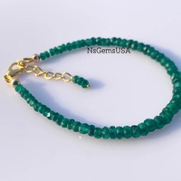 Bracelet délicat en perles d'imitation émeraude, cadeau mignon, perles facettées en forme de rondelle, bijoux en pierre organique HAYAAT GEMS HG-252