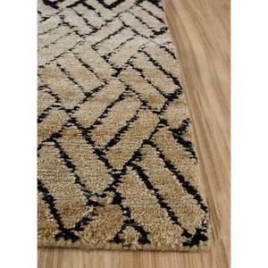 Alfombra Azalea Gold de Lana y Seda Anudada a Mano, Diseño Geométrico y Abstracto, Rectangular, para Pasillo, Uso Doméstico - Modelo Aiws-3005 - Product Image 4