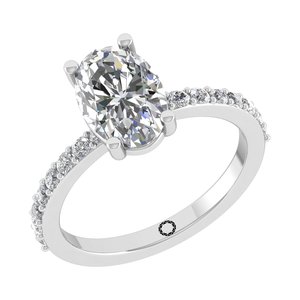 Anillo de Compromiso de Oro Sólido de 14k con Diamante Cultivado en Laboratorio con Corte Oval Certificado por IGI, Piedras Decorativas con Corte Brillante, Chapado en Rodio, Anillo de Boda Fino - Product Image 1