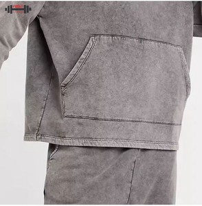 Ensembles de survêtements délavés à l'acide grande taille pour hommes pour l'hiver 100% coton Service OEM coupe-vent et à séchage rapide pour l'extérieur - Product Image 6