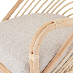 Fauteuil de jardin en rotin naturel rustique tissé à la main en gros avec coussin doux mobilier d'extérieur d'artisan vietnamien - Product Image 5
