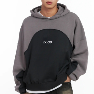 เสื้อฮู้ดดี้ขายส่งล่าสุดสำหรับผู้ชาย สวมใส่สบาย ดีไซน์สีตัดกัน พร้อมโลโก้สั่งทำได้ / ผ้าระบายอากาศดี มีฮู้ด สวมใส่สบาย - Product Image 1