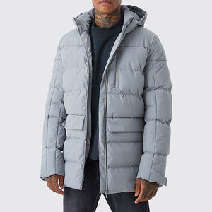 Chaqueta Impermeable Ecológica de Alta Calidad, Ligera, Acolchada, Personalizada, Holgada, con Capucha, Rellena de Algodón, con Frente de Lona - Product Image 1