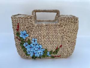 Nouvel arrivage de sac en jacinthe d'eau fait à la main vintage Conception unique de fermeture ouverte Deux sangles Déclaration audacieuse écologique durable - Product Image 5