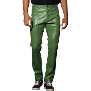 promotionMen's Real Cowhide <b>Leather</b> <b>Pant</b> <b>Cargo</b> Quilted Panel Breeches Trousers Genuine <b>Leather</b> <b>Pant</b> for Men - Product Image 1