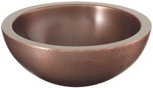 Bol en cuivre à double paroi-Bol de service rond isolé avec intérieur lisse pour servir des aliments chauds ou froids - Product Image 3