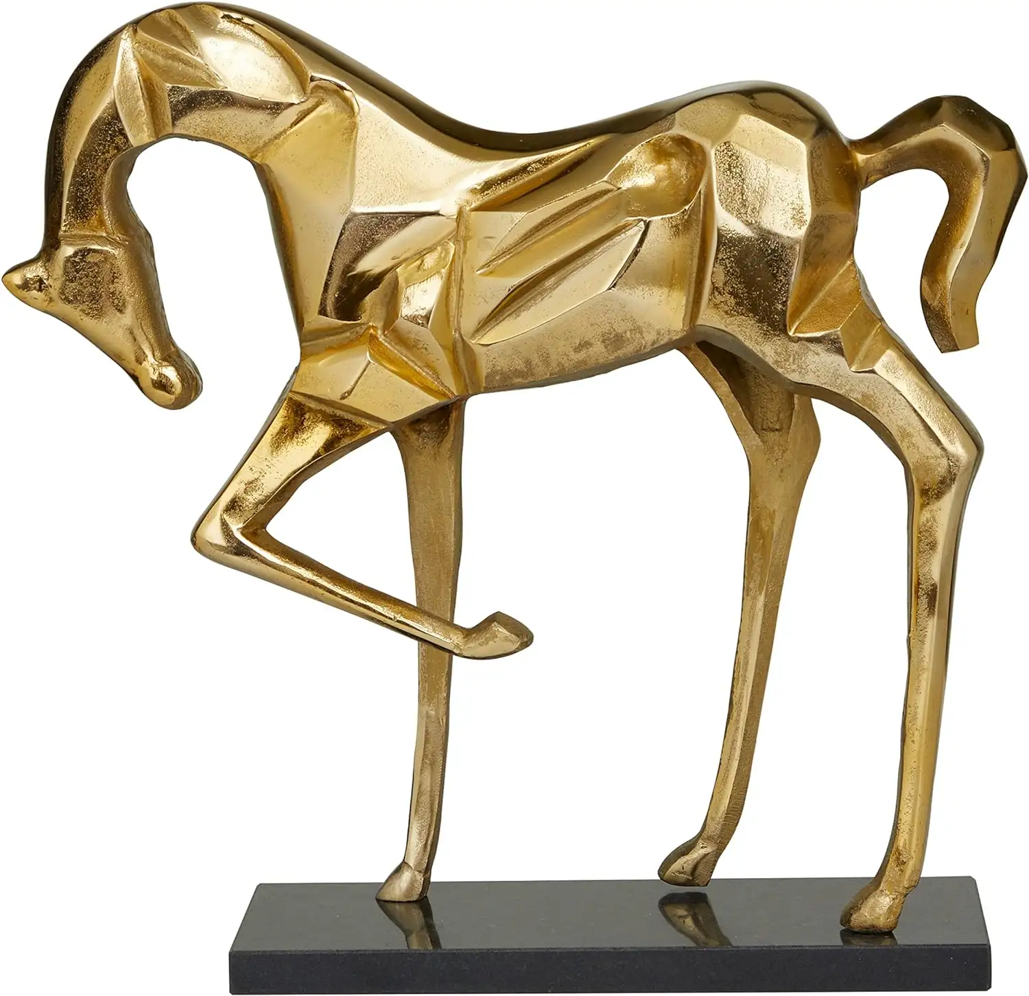 WB INC Modern Aluminum Metal Horse Decorative Sculpture Home Decor Statue, Accent Figurine, Statue Figurine