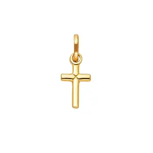 14k Желтый позолоченный итальянский христианский крест религиозный кулон новейшая Классическая бижутерия