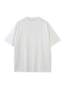 Camiseta de verano de algodón de gran tamaño para hombre, manga corta, hombro caído, informal, suave, transpirable, ajuste Regular, cuello redondo, Color sólido - Product Image 6