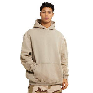 Sudaderas con capucha de gran tamaño populares para hombres 100% algodón impermeable y anticontracción diseño personalizado estampado o logotipo tejido de punto - Product Image 1