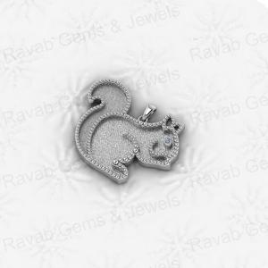 Meilleure vente 925 argent Sterling 32x25mm Vintage écureuil pendentif Semi montage réglage résine cendres souvenir bijoux Zircon principal - Product Image 5