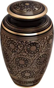 Handmade European Style Classical Antique Gold Engraved Adult Cremation Urn Metal <b>Ash</b> Storage <b>Pots</b> High Quality - Product Image 6