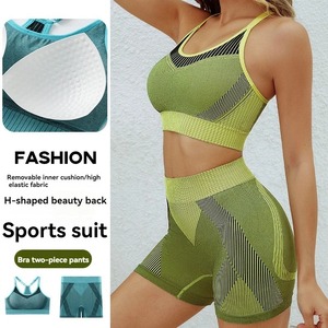 Sujetadores de gimnasio transpirables sin costuras para entrenamiento, Sujetador deportivo acolchado de malla para mujer, Push Up sin espalda, hueco para Fitness Top, sujetadores de Yoga, Top corto - Product Image 2