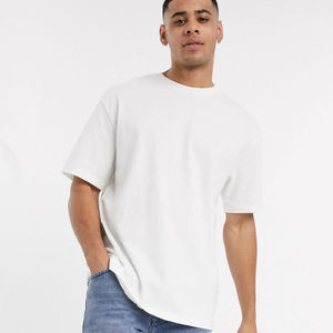 Camisetas en blanco con hombros caídos para hombre, camisetas con cuello redondo, camisetas en blanco hechas de algodón, camisetas de gran tamaño personalizadas para hombre - Product Image 2