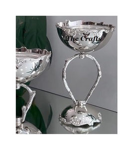 Stainless Steel Chocolate <b>Bowl</b> With Aluminium Stand <b>Silver</b> And Gold Color Finest Quality Dinnerware Serving <b>Bowl</b> - Product Image 4
