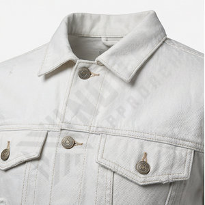 Veste en jean pour homme 2025, boutons sur le devant, poches, 100% coton, streetwear, vestes en jean décontractées, vêtements de mode, haut pour tous les jours - Product Image 4