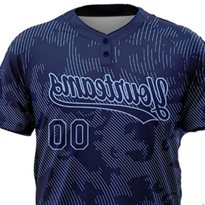Uniformes de baseball de sublimation personnalisés de haute qualité Maillots de baseball en polyester unisexe avec logo personnalisé pour adultes de couleur bleu foncé - Product Image 5