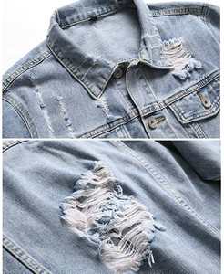 แจ็กเก็ตยีนส์ผ้าฝ้าย100% สำหรับผู้ชายเสื้อแจ็กเก็ตผ้ายีนส์ซักได้แบบลำลองดีไซน์ใหม่ - Product Image 6