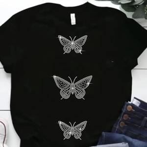 Camiseta de Verano para Mujer con Pedrería, Personalizable, Ecológica, de Secado Rápido, Transpirable, de Algodón, Color Sólido, para Fitness y Ropa Urbana - Product Image 2