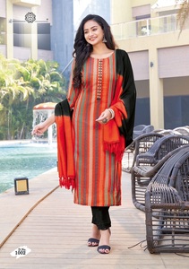 Nouveau Dernier Vente en Gros Mousseline Numérique Kurtis avec Coton Lycra Pent et Viscose Tissage Dupatta Kurtis Ensemble en vente en ligne - Product Image 4