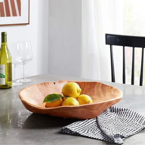 Bol à fruits en bois rustique, grande capacité. Pièce maîtresse de cuisine idéale, décor en bois naturel. Disponible aux prix de gros. - Product Image 6