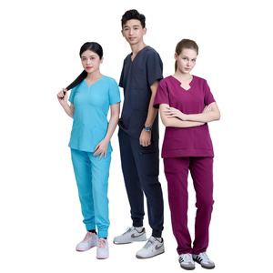 VN FACTORY stretch <b>scrub</b> uniform nursing sets medical blouse dental nurse uniform high waist women hospital <b>clothes</b> FMF factory - Product Image 3