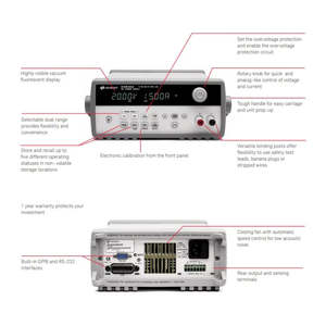 แหล่งจ่ายไฟแบบดิจิตอล Keysight Technologies รุ่น 28W 0-60V 500mA 2 ช่องสัญญาณ วัดค่าได้ทั้งไฟ AC และ DC ปรับค่าได้ - Product Image 2
