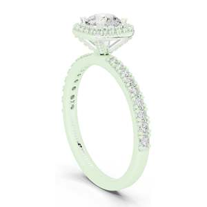 Bague de fiançailles halo en diamant de laboratoire 1,17 CT pour femme, clarté VVS-VS EF, or 18 carats, 14 carats, 10 carats et argent 925, rose, jaune - Product Image 4