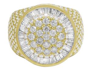 Bague de fiançailles et de mariage de luxe Hip Hop pour homme, en or jaune plaqué 10KT, avec diamant de laboratoire personnalisé, clarté VS1 - Product Image 2